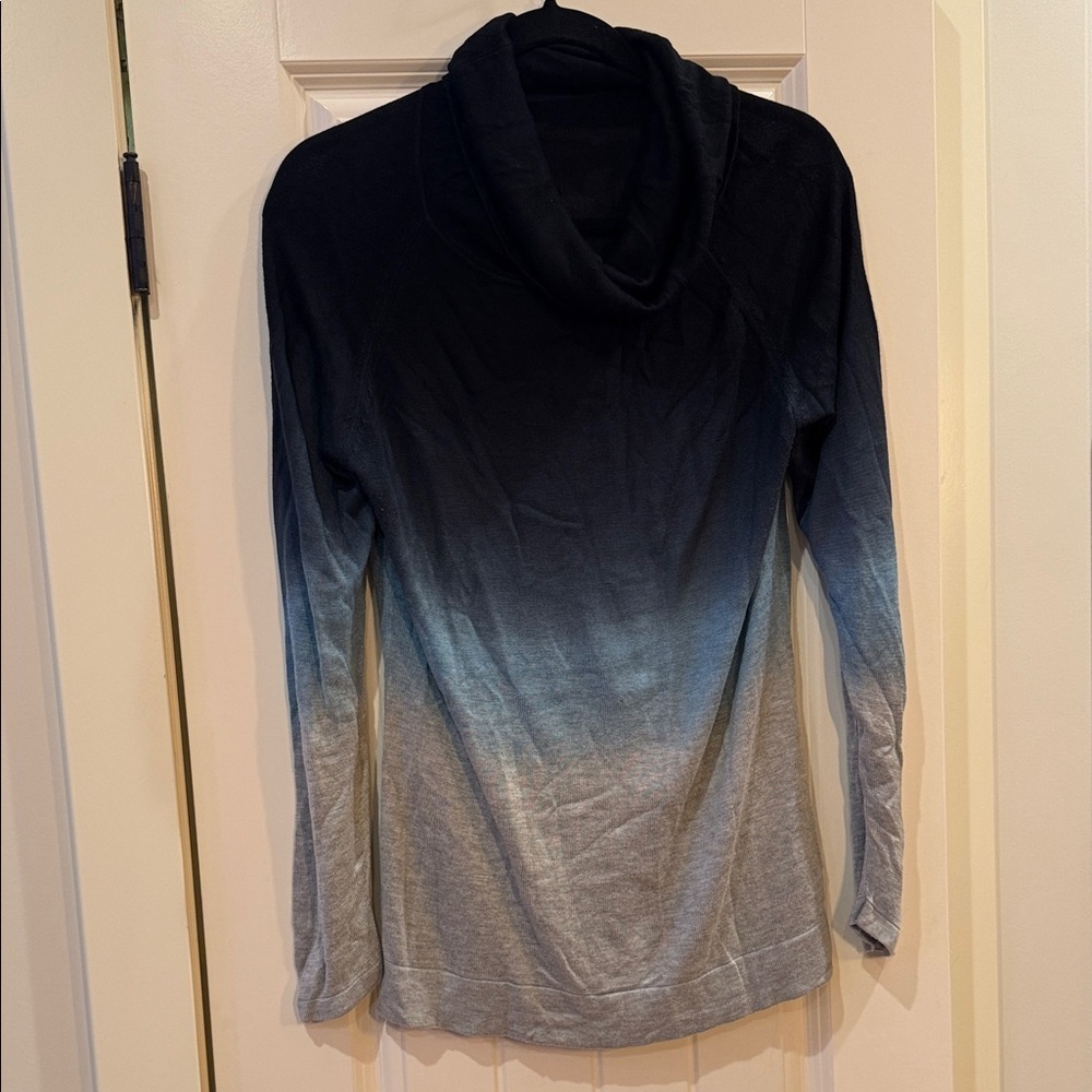 Elegant Ombre Navy and Gray Women's cowl neck